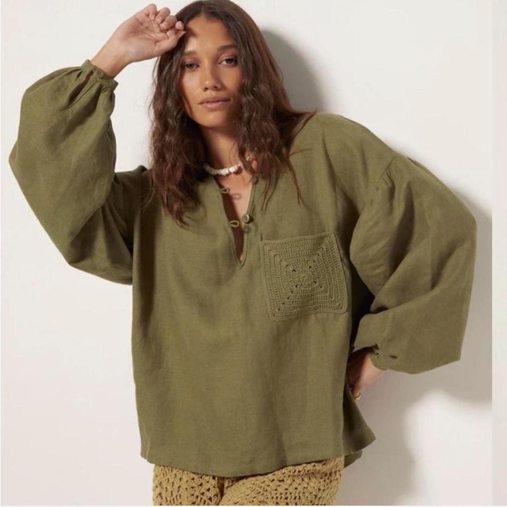 ✨LAST DAY✨ NWT Maurie and Eve All Yours Linen Blouse - Picture 1 of 8